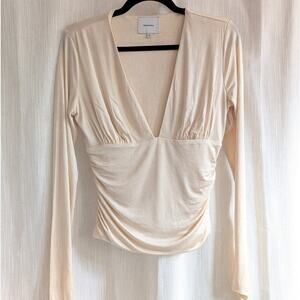 Reformation Ines Cream Long Sleeve Top